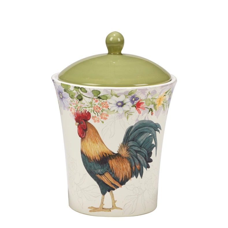 Floral Rooster Canister Set 3 Pc. 54 72 104 oz-Canister Set-Certified International-54 72 104 oz-Urbanheer