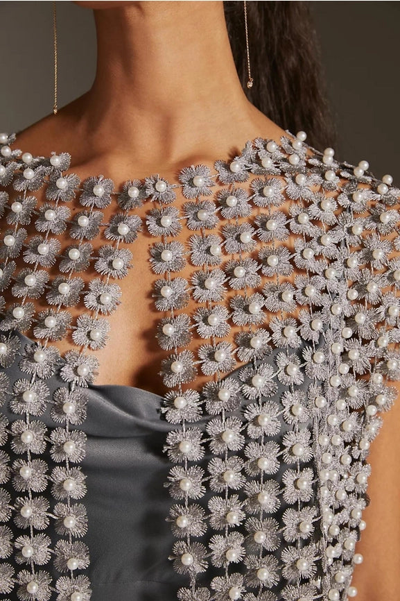 Floral Shell Pearl Capelet Silver-Capelet-SAACHI-Silver-Urbanheer