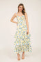 Floral Sleeveless Ruffle Tiered Hem Midi Dress YELLOW MULTI-Dress-Blu Pepper-S-YELLOW MULTI-Urbanheer