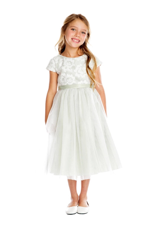 Floral Sponge Mesh with Satin & Crystal Tulle-Dress-Sweet Kids, Inc.-2-grey-Urbanheer