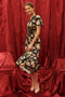 Floral Velvet Splice Shirred Waist Midi Dress-Dress-Blu Pepper-S-BLACK MULTI-Urbanheer