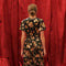 Floral Velvet Splice Shirred Waist Midi Dress-Dress-Blu Pepper-S-BLACK MULTI-Urbanheer
