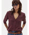 Florence Short Sleeve Cardigan - Burgundy
