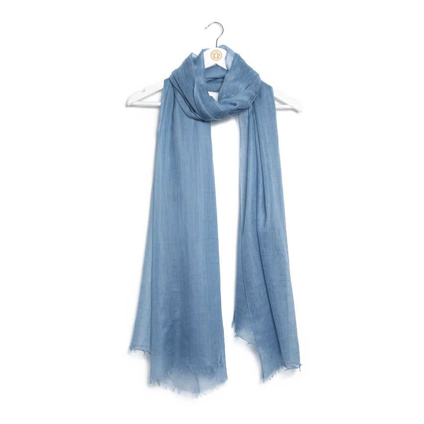 Florencia Ultra Thin Cashmere Shawl Blue-Scarf-Bel Cashmere S.C.-94.5 x 39.4 in (240 x 100 cm)-Urbanheer
