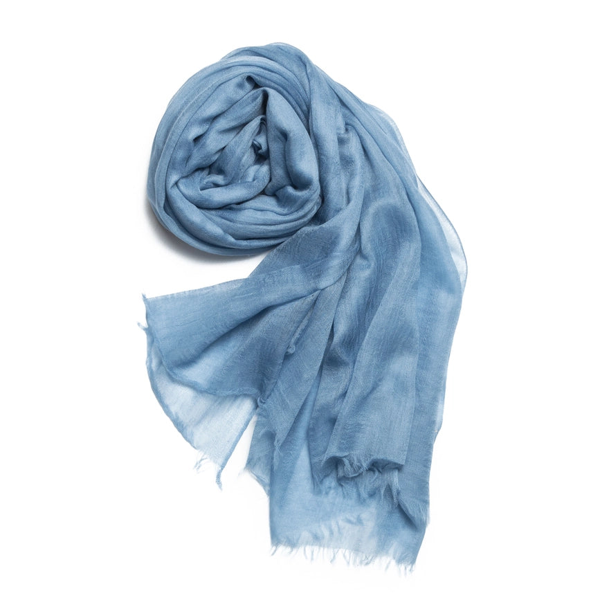 Florencia Ultra Thin Cashmere Shawl Blue-Scarf-Bel Cashmere S.C.-94.5 x 39.4 in (240 x 100 cm)-Urbanheer
