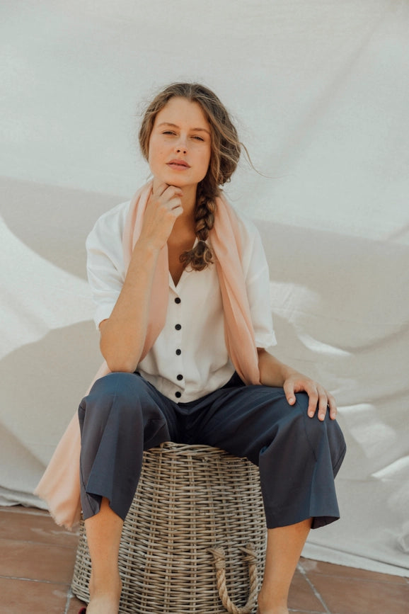 Florencia Ultra Thin Cashmere Shawl Nude-Scarf-Bel Cashmere S.C.-94.5 x 39.4 in (240 x 100 cm)-Urbanheer