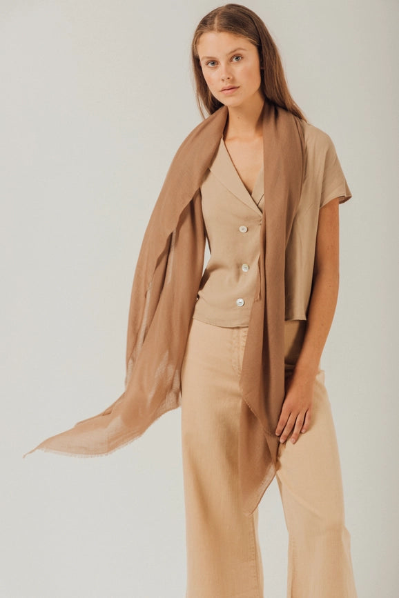 Florencia Ultra Thin Cashmere Shawl Tea-Scarf-Bel Cashmere S.C.-94.5 x 39.4 in (240 x 100 cm)-Urbanheer