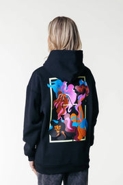 Flower Shapes Hoodie | Black-Hoodie-Colourful Rebel-XXS-Black-Urbanheer