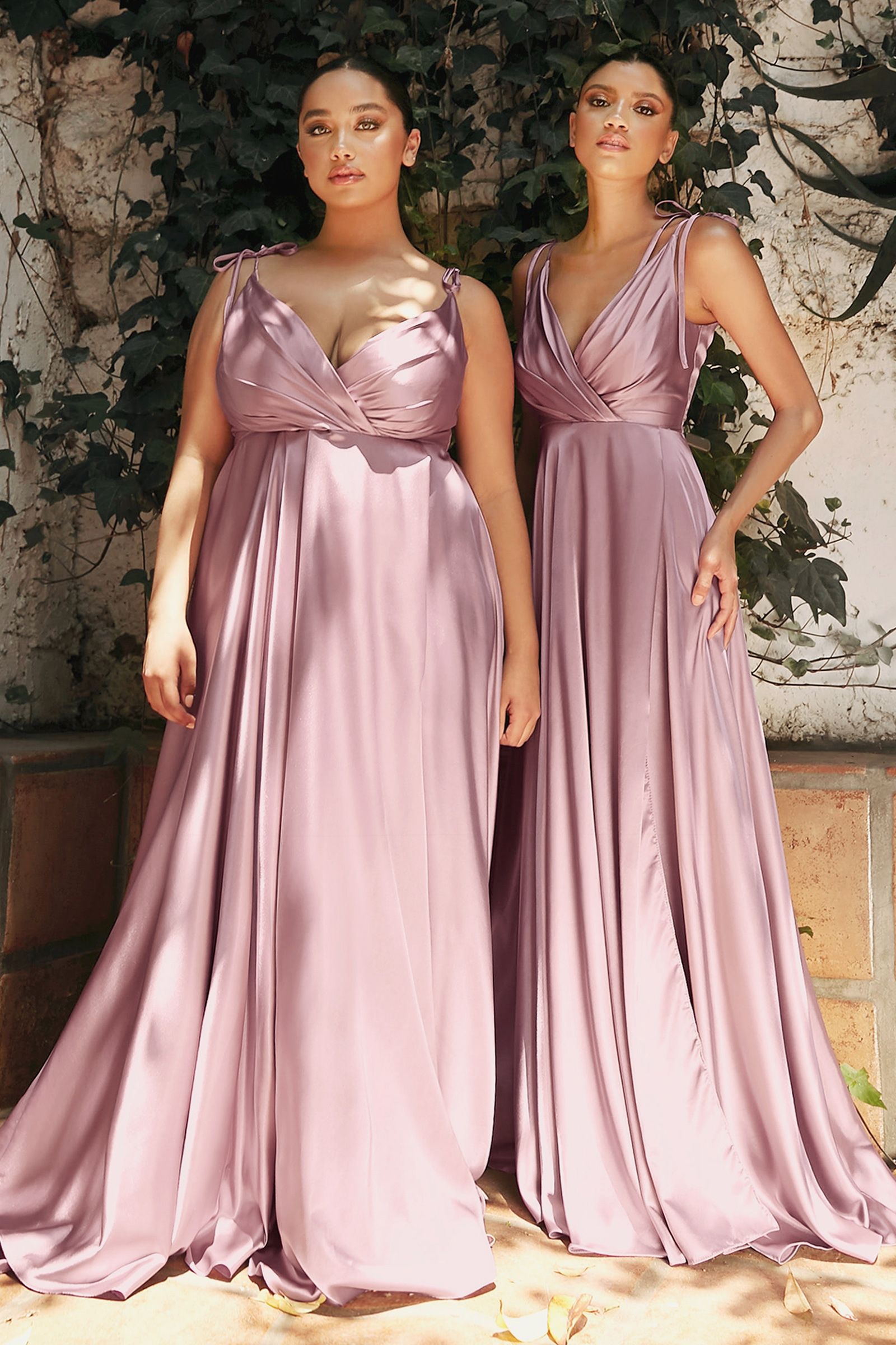 Flowy Satin A-Line Gown Mauve-Nightgown-Tux-USA-M-Mauve-Urbanheer