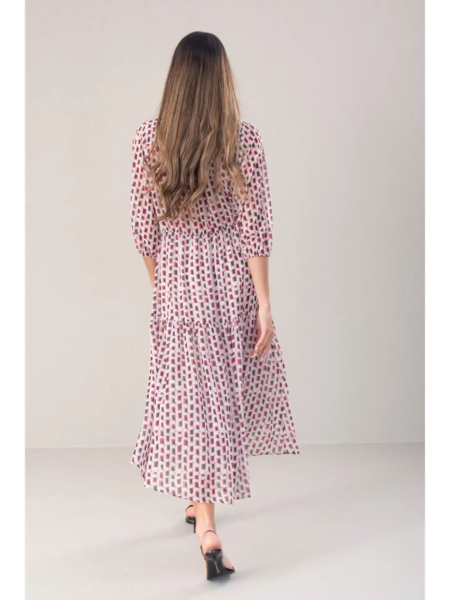 Fluid Printed Midi Dress