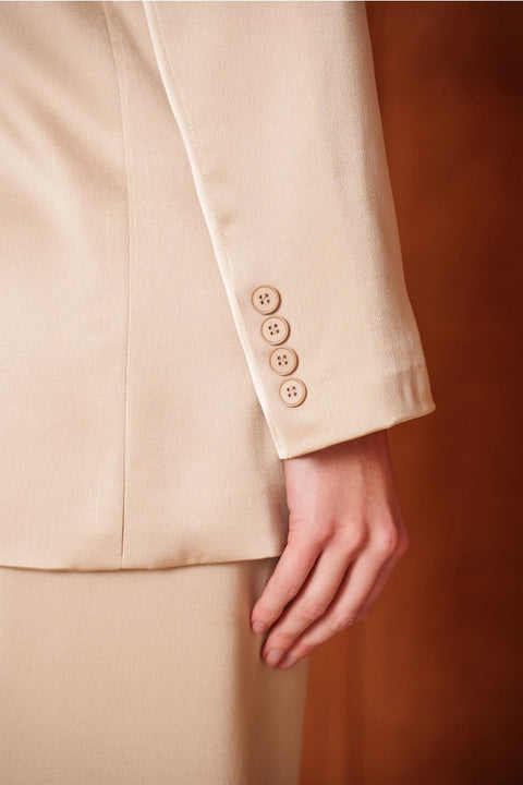 Fluid Satin Jacket with Scarf