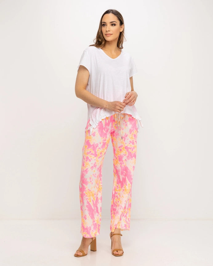 Fluor Tie-Dye Effect Pants-Pants-Tantra-S-PINK-Urbanheer