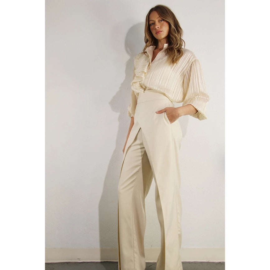 Fly Away Back Tie Pants CREAM BEIGE-Pants-Mulla-S-CREAM BEIGE-Urbanheer