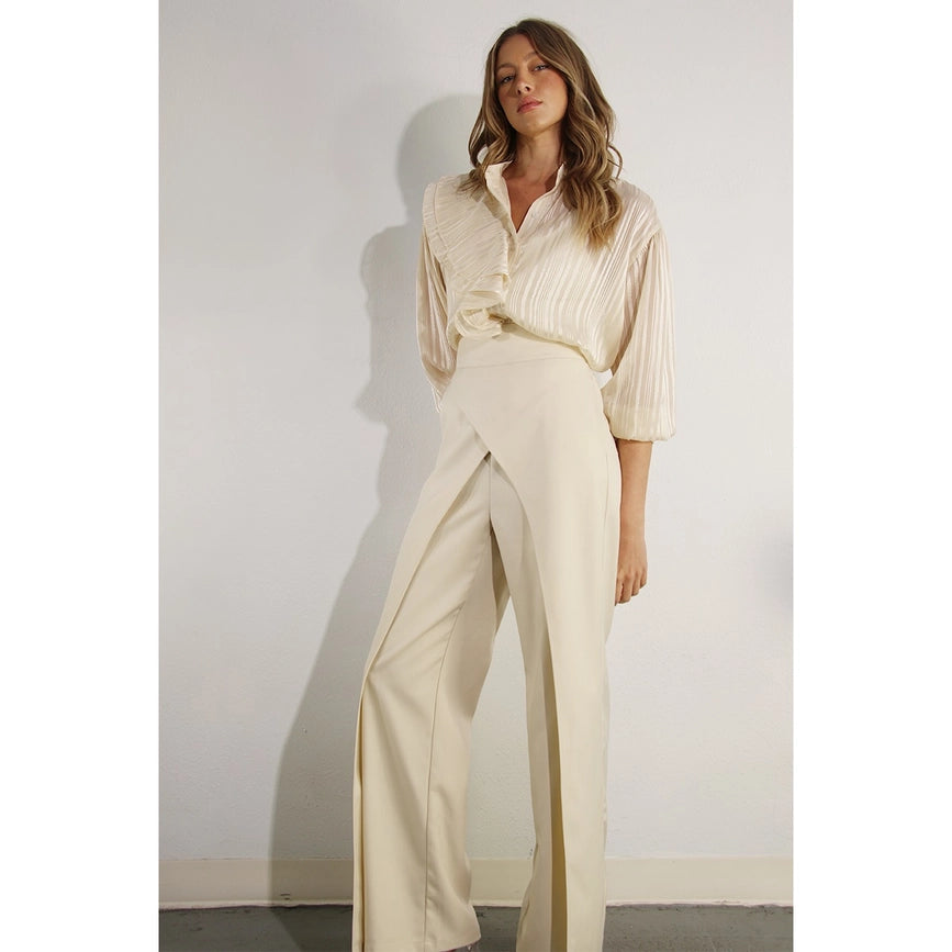 Fly Away Back Tie Pants CREAM BEIGE-Pants-Mulla-S-CREAM BEIGE-Urbanheer