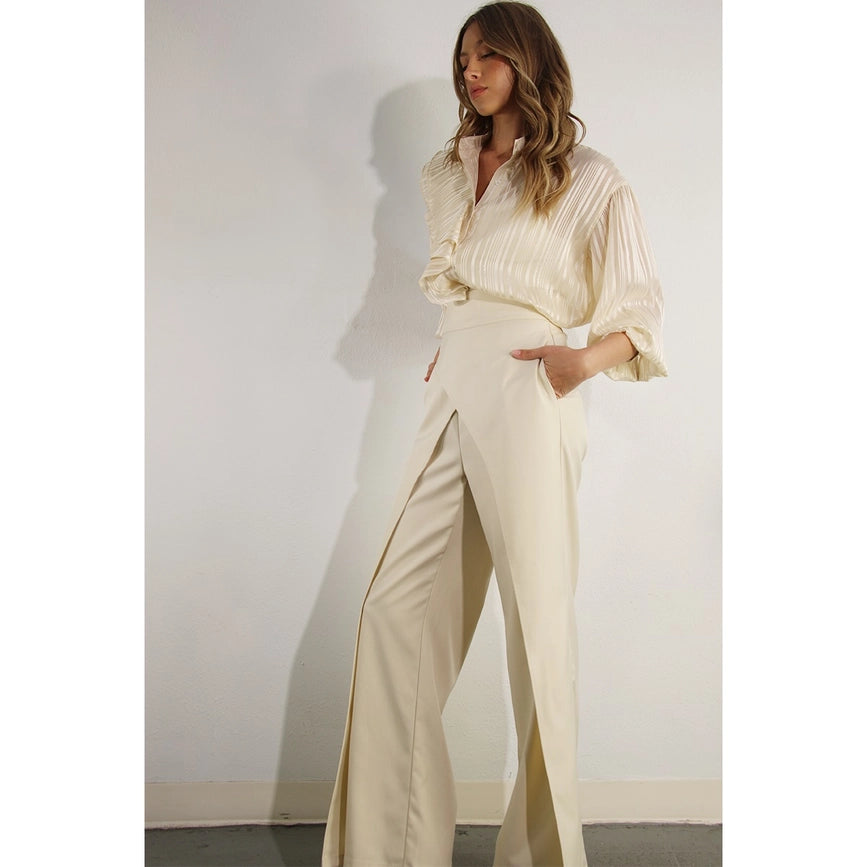 Fly Away Back Tie Pants CREAM BEIGE-Pants-Mulla-S-CREAM BEIGE-Urbanheer