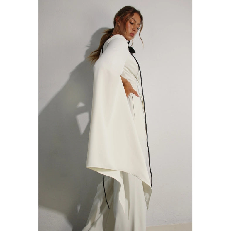 Fly Away Sleeve V Neck Jumpsuit-Clothing Jumpsuits-Mulla-S-CREAM-Urbanheer