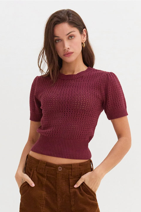 Flynn Netted Sweater Top