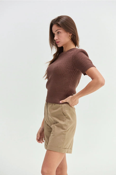 Flynn Netted Sweater Top