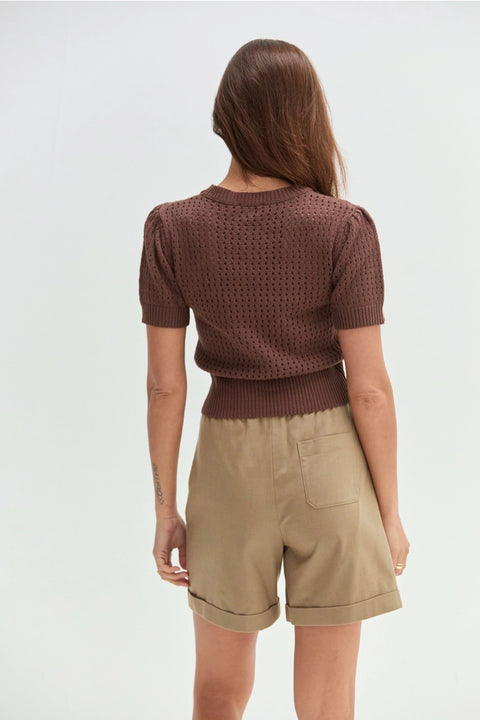 Flynn Netted Sweater Top