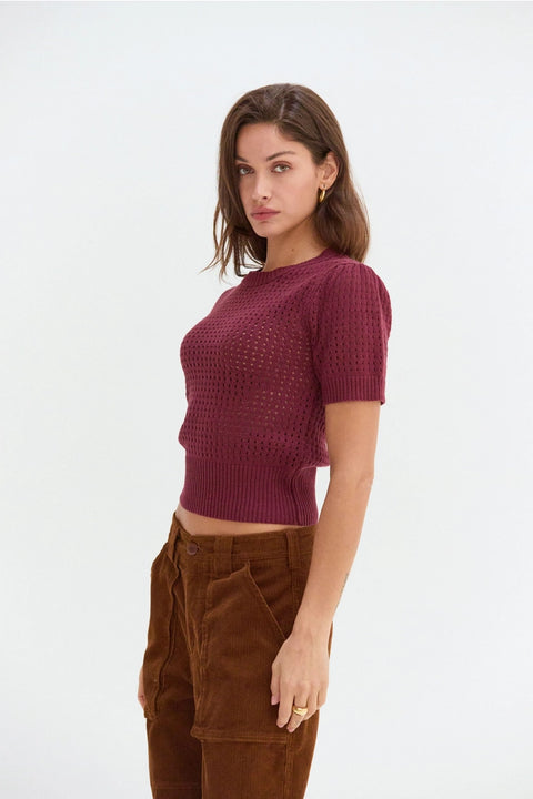Flynn Netted Sweater Top
