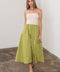 Fold Over Strapless Mix Media Midi Dress-Dress-Moon River-S-SAGE-Urbanheer