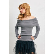 Foldover Off the Shoulder Sweater