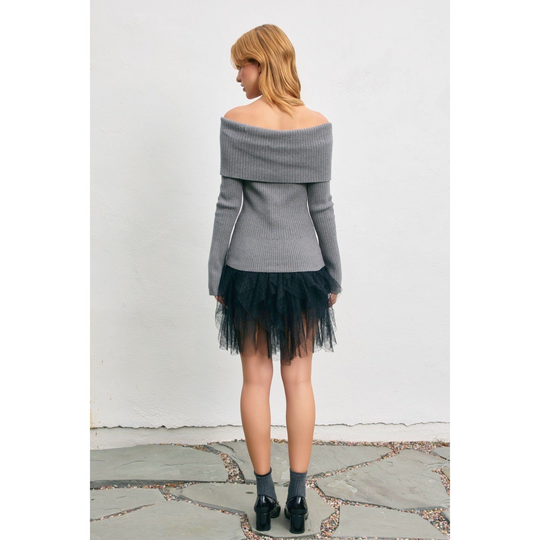 Foldover Off the Shoulder Sweater