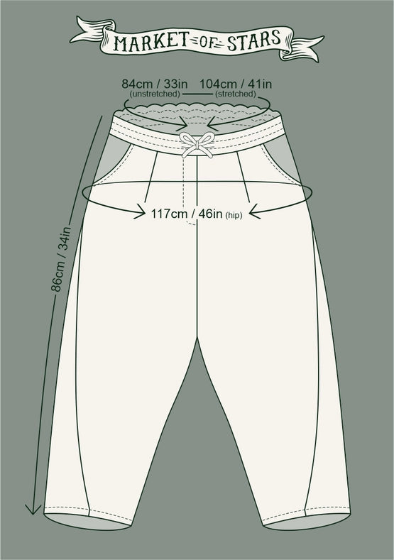 Folklore Boho Linen Floral & Bird Cropped Artist Pants-Pants-Market of Stars-S-Urbanheer