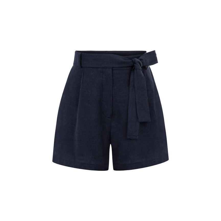 For Old Times' Sake Linen Shorts-Shorts-Dor Raw Luxury-XS-Night Blue-Urbanheer