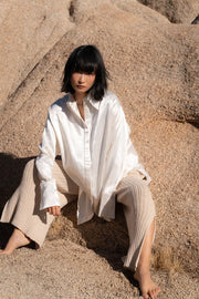 Forever My Muse Silk Shirt Dress WHITE-Dress-A Perfect Nomad-S-Urbanheer