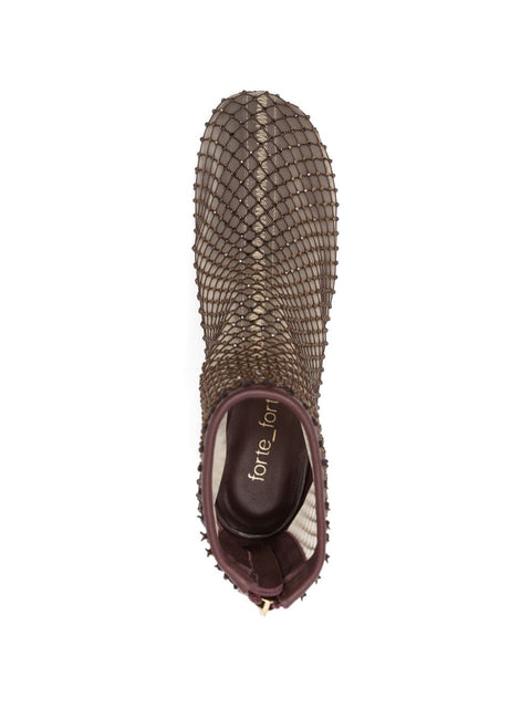 Forte Forte Strass mesh ankle boots