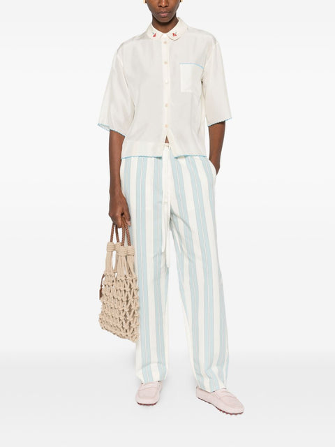 Forte Forte Striped drawstring trousers