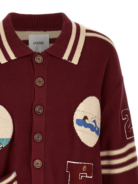 Found Fin Varsity Collared Cardigan