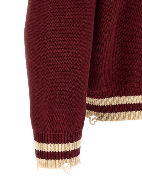 Found Fin Varsity Collared Cardigan