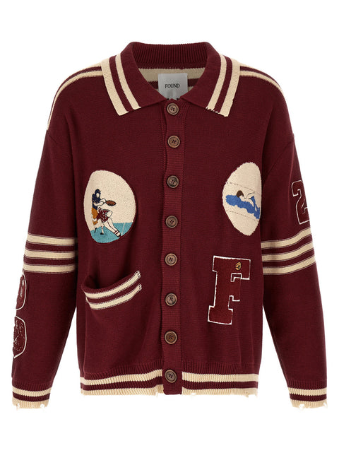Found Fin Varsity Collared Cardigan