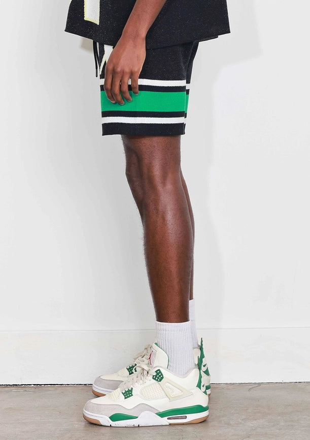 Fr Sporting Varsity Jacquard Knit Shorts-Shorts-First Row-S-Black-Urbanheer