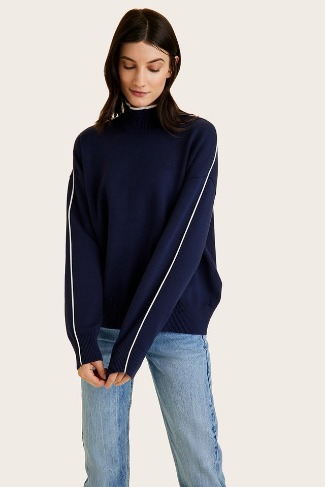 Framed Knit Mock Neck Navy/Creme-Sweater-Alala-XS-Navy/Creme-Urbanheer