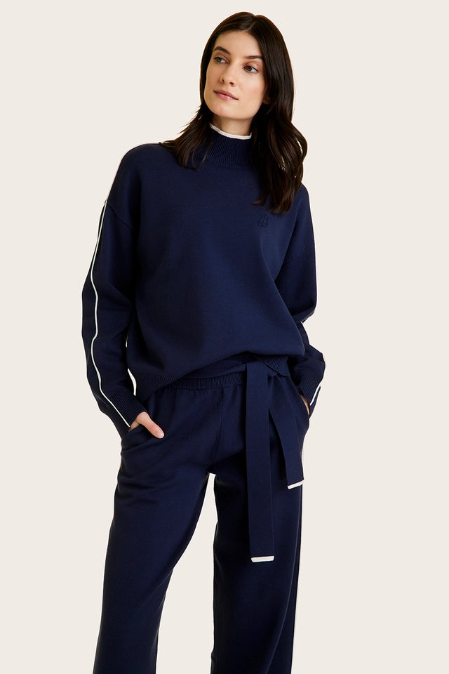 Framed Knit Mock Neck Navy/Creme-Sweater-Alala-XS-Navy/Creme-Urbanheer