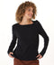 Francine Textured Slub Jersey Twist Long Sleeve Top
