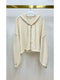 Frayed Hem Long Sleeve Zip Up Hoodi-Hoodie-MILIO MILANO-XS/SM-Cream-Urbanheer