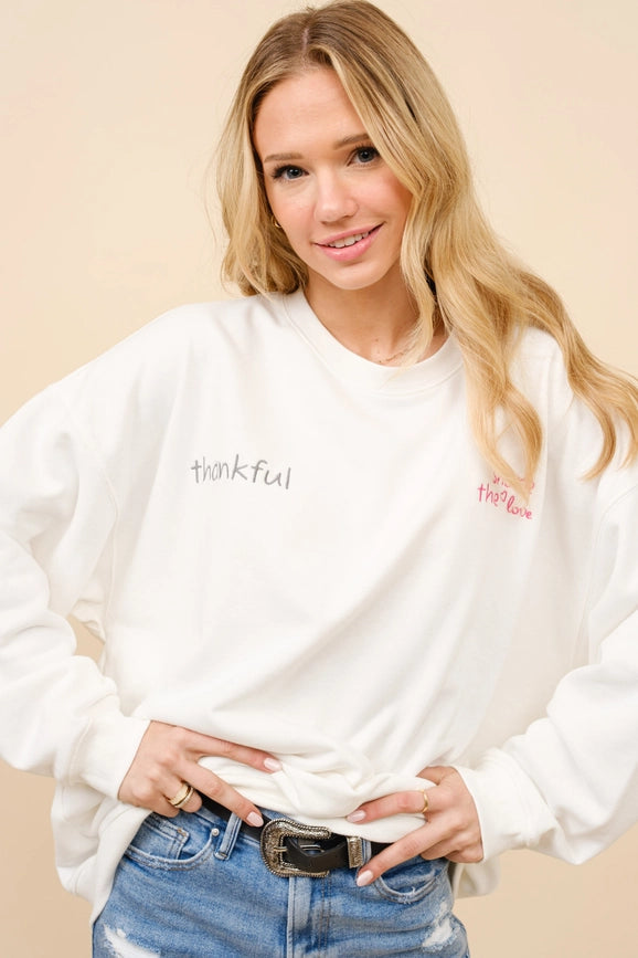 French Terry Embroidered Pullover-Pullover-Blue B-S-OFF WHITE-Urbanheer