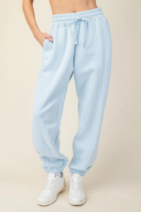 French Terry Fleece Jogger Sweatpant Snow Blue-Jogger-Rae Mode-S-Urbanheer