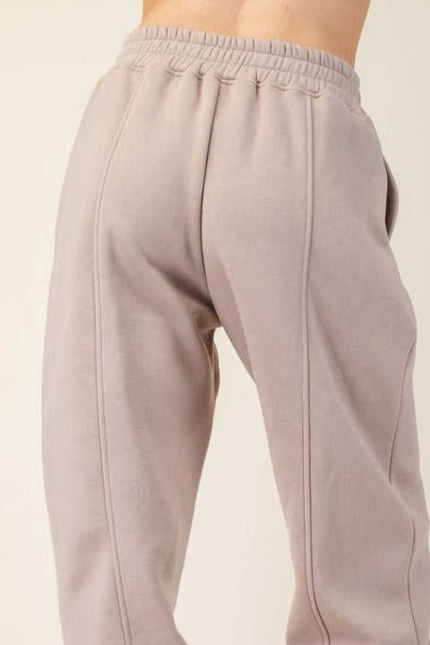 French Terry Fleece Jogger Sweatpant Taupe-Jogger-Rae Mode-S-Urbanheer