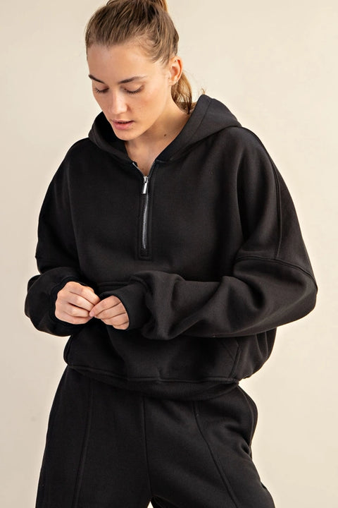 French Terry Fleece Pullover Jacket