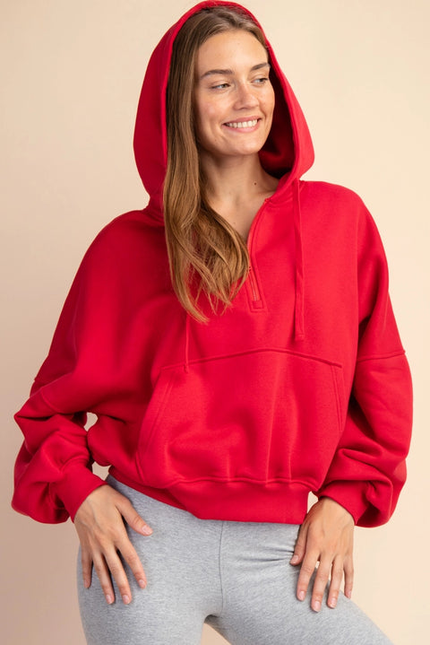 French Terry Fleece Pullover Jacket