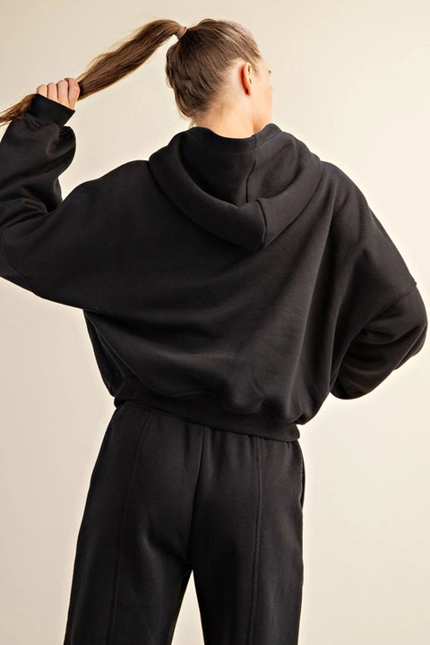 French Terry Fleece Pullover Jacket