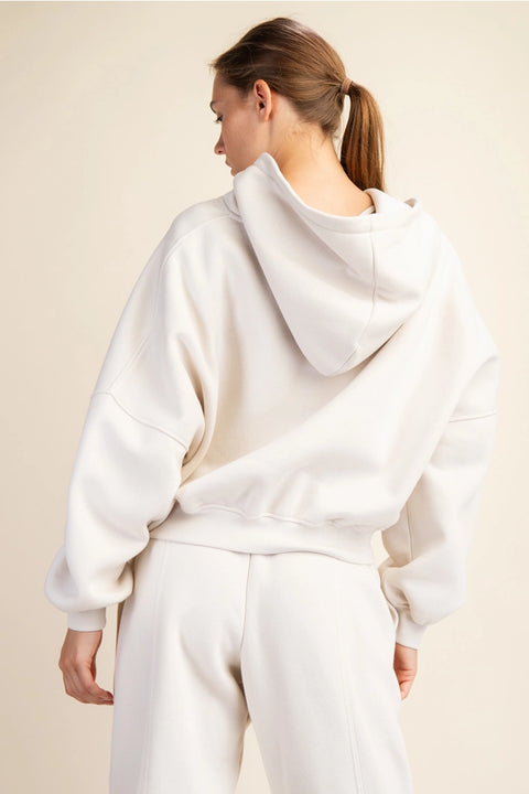 French Terry Fleece Pullover Jacket