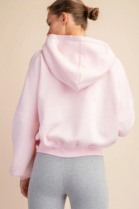 French Terry Fleece Pullover Jacket