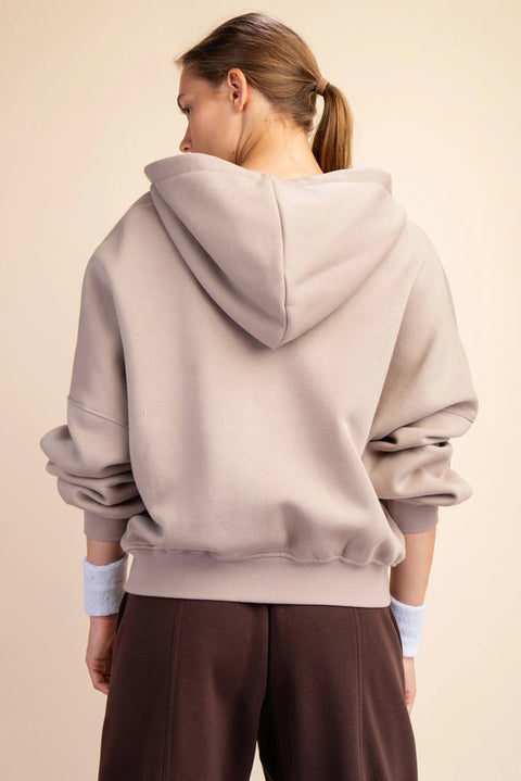 French Terry Fleece Pullover Jacket