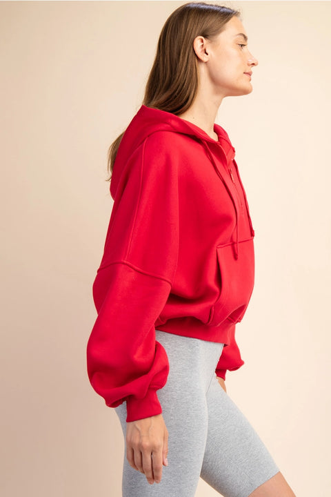 French Terry Fleece Pullover Jacket